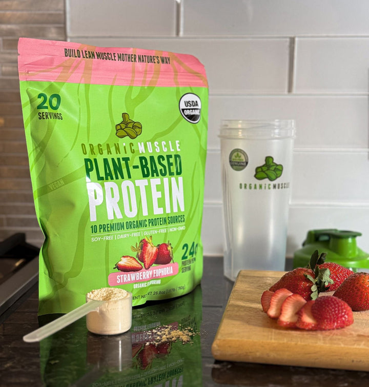 Organic Vegan Protein - Strawberry - Organic Muscle Fitness SupplementsOrganic Muscle SupplementsOrganic Muscle Fitness Supplements