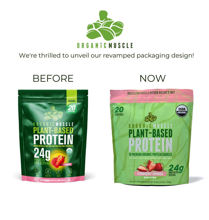 Organic Vegan Protein - Strawberry - Organic Muscle Fitness SupplementsOrganic Muscle SupplementsOrganic Muscle Fitness Supplements