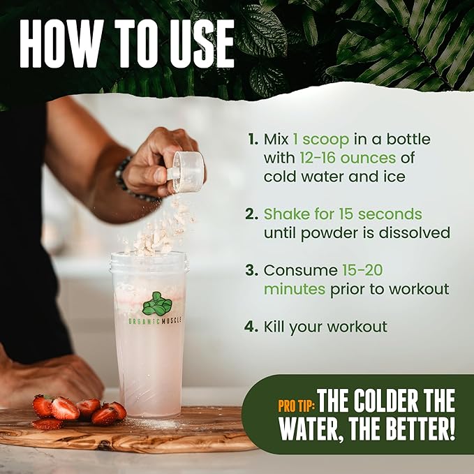 Pre-Workout - Strawberry Mango - Organic Muscle Fitness SupplementsOrganic Muscle SupplementsOrganic Muscle Fitness Supplements742309826935