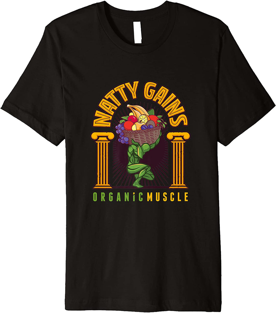 Natty Gains Premium Natural Bodybuilding Tee Shirt - Organic Muscle Fitness SupplementsOrganic Muscle Fitness SupplementsOrganic Muscle Fitness Supplements