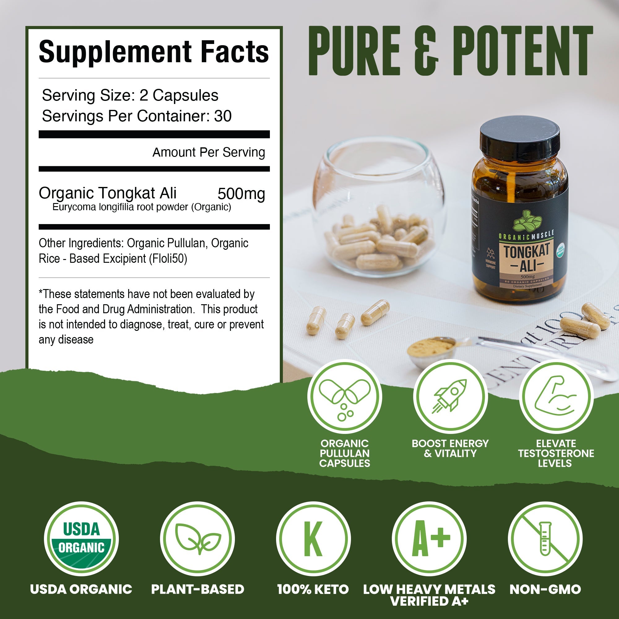 Organic Tongkat Ali Organic Muscle Fitness Supplements